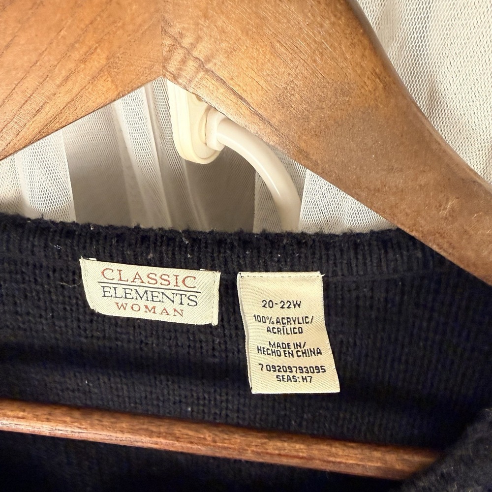 Classic Elements Black Button Front Cardigan Swea… - image 2